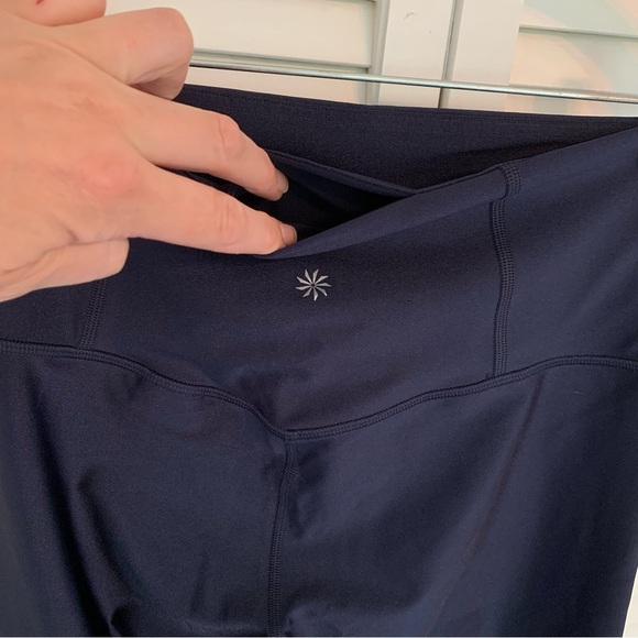 NWT Athleta Elation Sheen Tight Legging Stretch Navy Blue Womens S Tall MSRP $99 - Picture 7 of 12